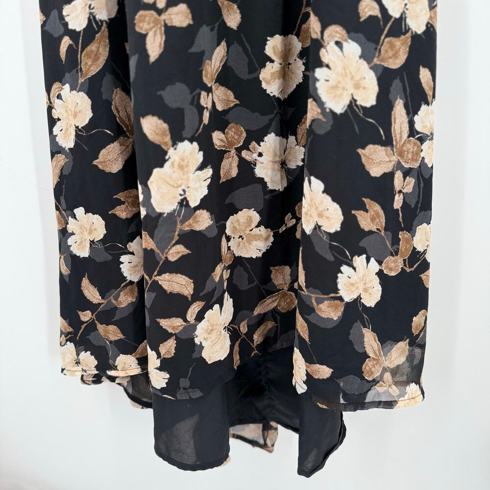 Petal & Pup Lucah Dress Size Large Frill Floral Maxi Wedding Formal Cocktail Blk - Picture 14 of 16